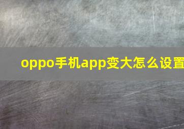 oppo手机app变大怎么设置