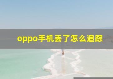 oppo手机丢了怎么追踪