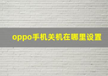 oppo手机关机在哪里设置