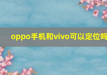 oppo手机和vivo可以定位吗