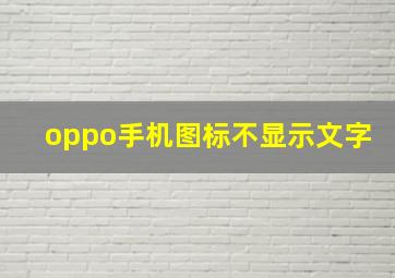 oppo手机图标不显示文字