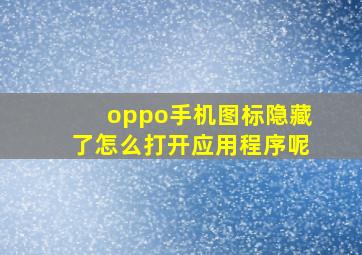 oppo手机图标隐藏了怎么打开应用程序呢