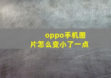 oppo手机图片怎么变小了一点