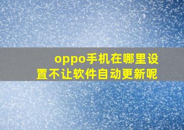 oppo手机在哪里设置不让软件自动更新呢