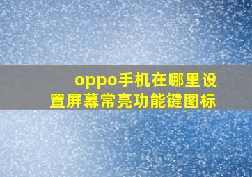 oppo手机在哪里设置屏幕常亮功能键图标