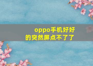 oppo手机好好的突然屏点不了了