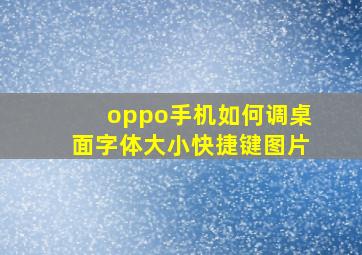 oppo手机如何调桌面字体大小快捷键图片