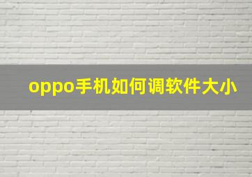 oppo手机如何调软件大小