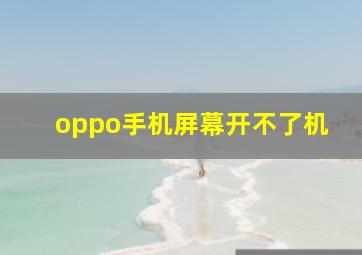 oppo手机屏幕开不了机