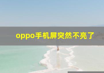 oppo手机屏突然不亮了