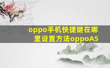 oppo手机快捷键在哪里设置方法oppoA5