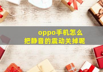 oppo手机怎么把静音的震动关掉呢