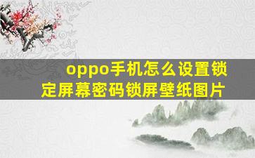 oppo手机怎么设置锁定屏幕密码锁屏壁纸图片