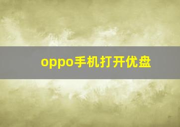 oppo手机打开优盘