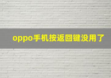 oppo手机按返回键没用了