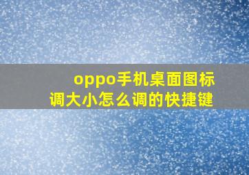 oppo手机桌面图标调大小怎么调的快捷键