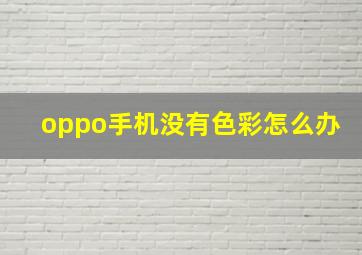 oppo手机没有色彩怎么办