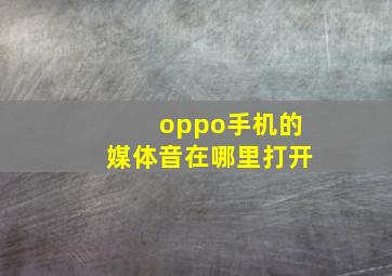 oppo手机的媒体音在哪里打开