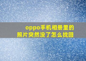 oppo手机相册里的照片突然没了怎么找回