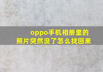 oppo手机相册里的照片突然没了怎么找回来