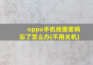 oppo手机绘图密码忘了怎么办(不用关机)