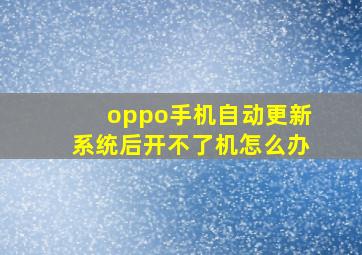 oppo手机自动更新系统后开不了机怎么办