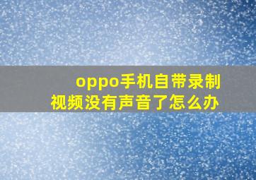 oppo手机自带录制视频没有声音了怎么办