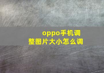 oppo手机调整图片大小怎么调