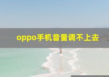 oppo手机音量调不上去