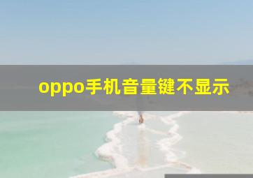 oppo手机音量键不显示