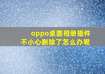 oppo桌面相册插件不小心删除了怎么办呢