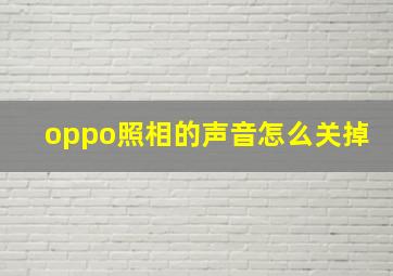 oppo照相的声音怎么关掉