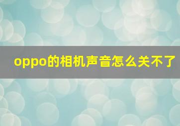 oppo的相机声音怎么关不了