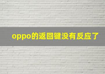 oppo的返回键没有反应了