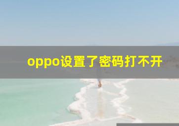 oppo设置了密码打不开