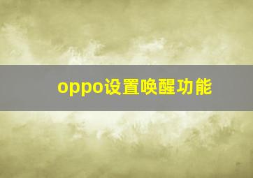 oppo设置唤醒功能