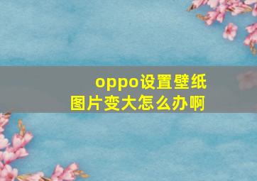 oppo设置壁纸图片变大怎么办啊