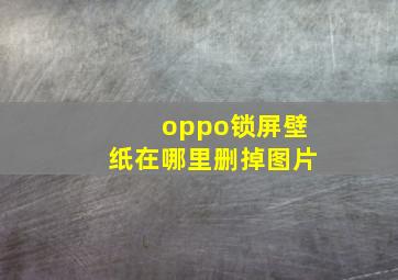 oppo锁屏壁纸在哪里删掉图片