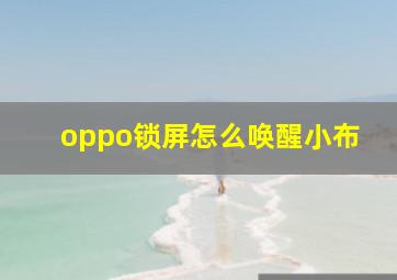 oppo锁屏怎么唤醒小布