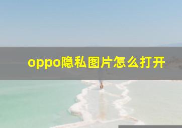 oppo隐私图片怎么打开