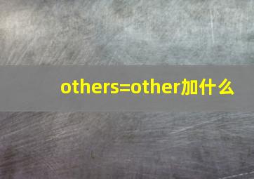 others=other加什么