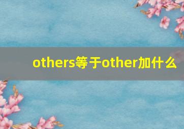 others等于other加什么