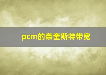 pcm的奈奎斯特带宽