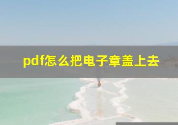 pdf怎么把电子章盖上去