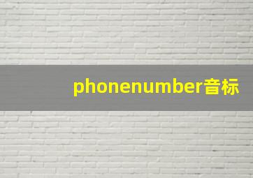 phonenumber音标