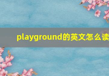 playground的英文怎么读