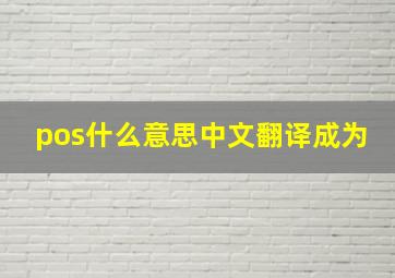 pos什么意思中文翻译成为