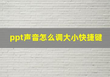 ppt声音怎么调大小快捷键