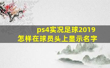 ps4实况足球2019怎样在球员头上显示名字