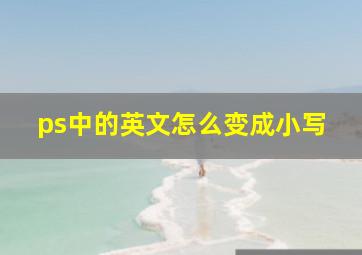 ps中的英文怎么变成小写